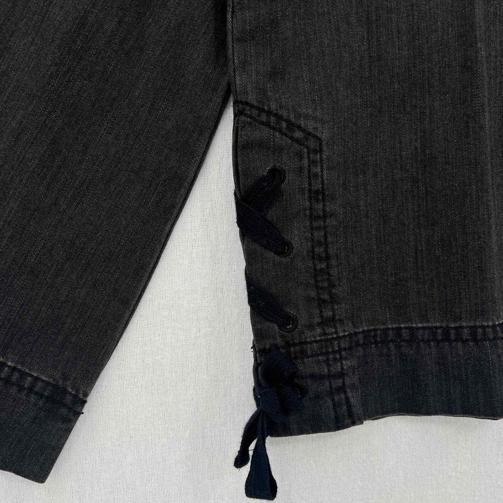 MADEWELL Shirt Womens Small Gray Denim Side Lace Top Sloan Black NWT - Picture 11 of 16